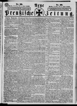 Neue preußische Zeitung vom 24.01.1860