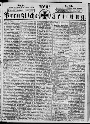 Neue preußische Zeitung vom 25.01.1860