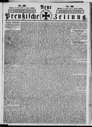 Neue preußische Zeitung vom 31.01.1860