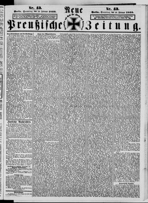 Neue preußische Zeitung vom 19.02.1860