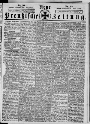 Neue preußische Zeitung on Mar 1, 1860