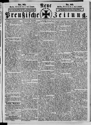 Neue preußische Zeitung vom 11.04.1860