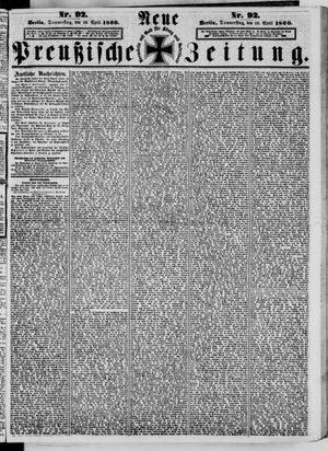Neue preußische Zeitung vom 19.04.1860