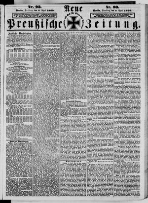 Neue preußische Zeitung vom 20.04.1860