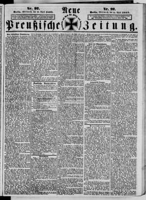Neue preußische Zeitung vom 25.04.1860