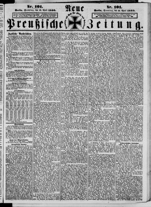 Neue preußische Zeitung vom 29.04.1860