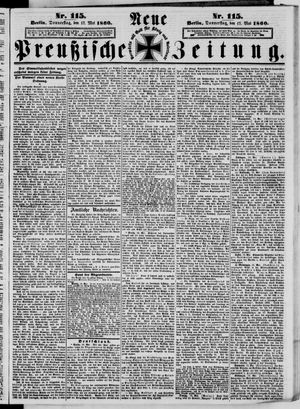 Neue preußische Zeitung vom 17.05.1860