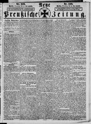 Neue preußische Zeitung vom 22.05.1860