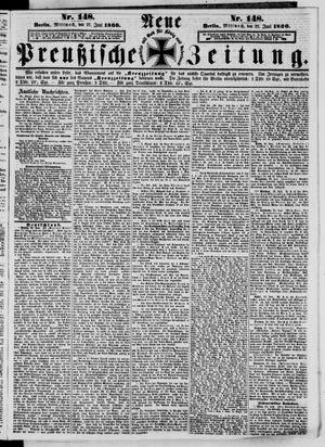 Neue preußische Zeitung vom 27.06.1860