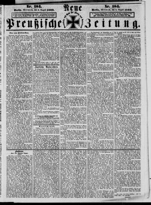 Neue preußische Zeitung vom 08.08.1860