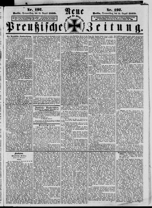 Neue preußische Zeitung vom 22.08.1860