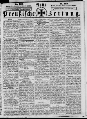 Neue preußische Zeitung vom 11.09.1860
