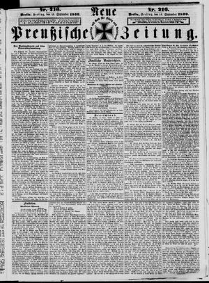 Neue preußische Zeitung vom 14.09.1860