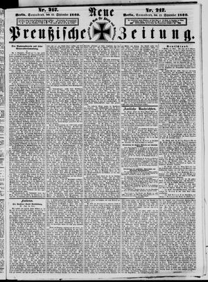 Neue preußische Zeitung vom 15.09.1860