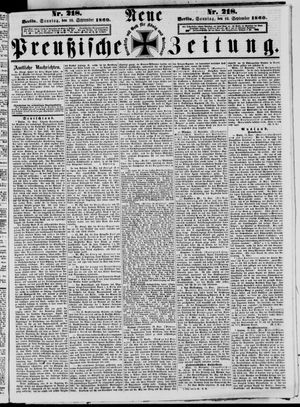 Neue preußische Zeitung vom 16.09.1860
