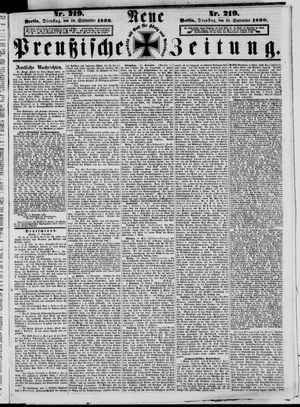 Neue preußische Zeitung vom 18.09.1860