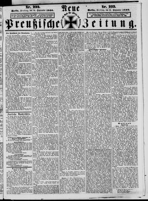 Neue preußische Zeitung vom 21.09.1860