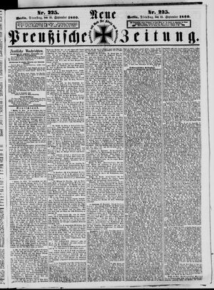 Neue preußische Zeitung vom 25.09.1860