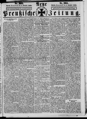 Neue preußische Zeitung on Nov 10, 1860