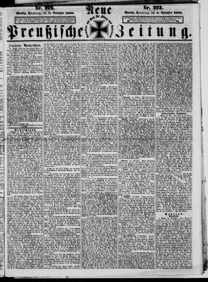Neue preußische Zeitung vom 18.11.1860