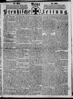 Neue preußische Zeitung vom 22.11.1860