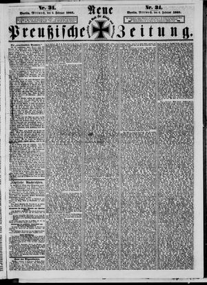Neue preußische Zeitung on Feb 6, 1861