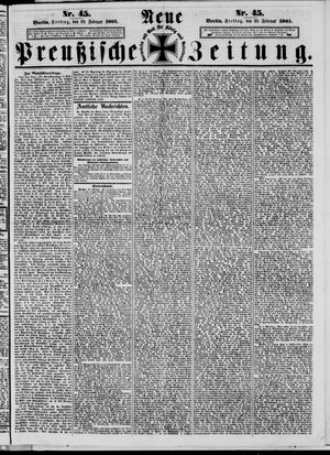 Neue preußische Zeitung on Feb 22, 1861