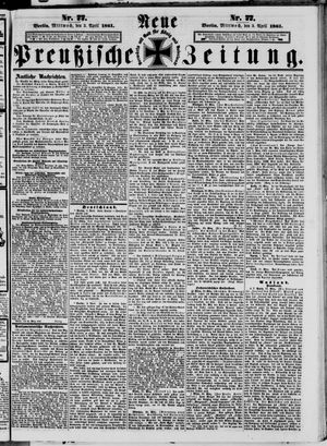 Neue preußische Zeitung vom 03.04.1861