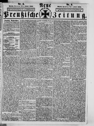 Neue preußische Zeitung vom 05.01.1862