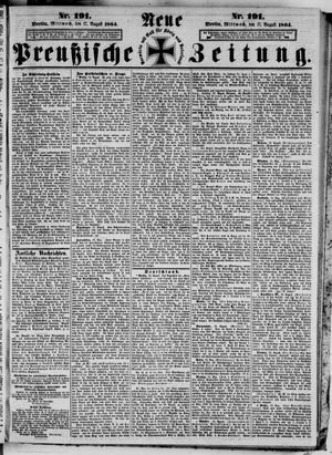 Neue preußische Zeitung vom 17.08.1864