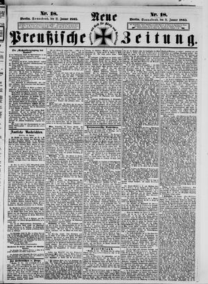 Neue preußische Zeitung on Jan 21, 1865