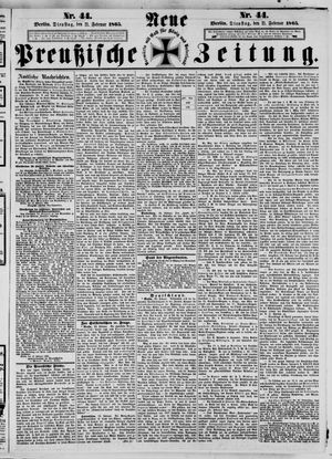 Neue preußische Zeitung vom 21.02.1865