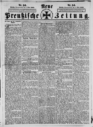 Neue preußische Zeitung vom 04.03.1865