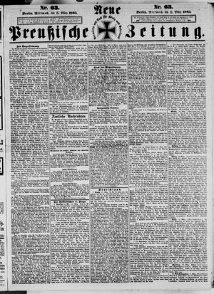 Neue preußische Zeitung on Mar 15, 1865
