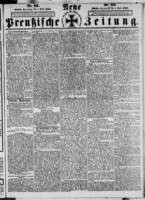 Neue preußische Zeitung vom 09.04.1865