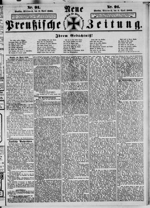 Neue preußische Zeitung vom 19.04.1865