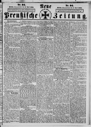Neue preußische Zeitung vom 22.04.1865