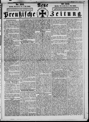 Neue preußische Zeitung vom 17.05.1865
