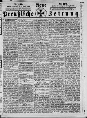Neue preußische Zeitung vom 17.08.1865