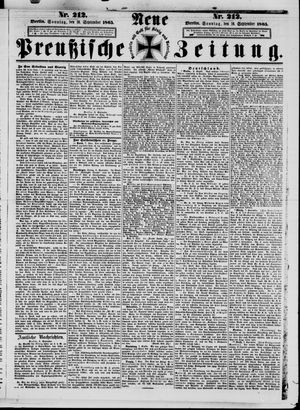Neue preußische Zeitung on Sep 10, 1865