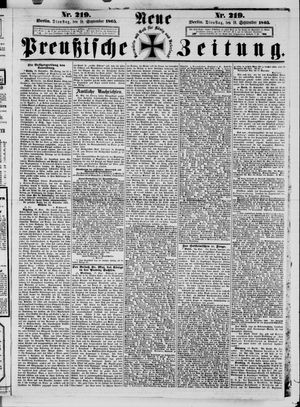 Neue preußische Zeitung vom 19.09.1865