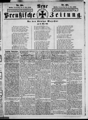 Neue preußische Zeitung vom 22.03.1866