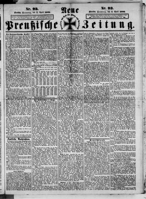 Neue preußische Zeitung vom 22.04.1866