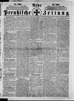 Neue preußische Zeitung vom 21.08.1866
