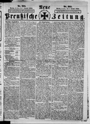 Neue preußische Zeitung vom 11.09.1866