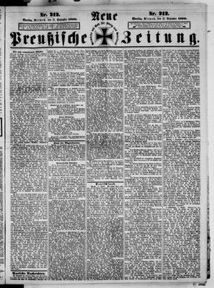 Neue preußische Zeitung on Sep 12, 1866