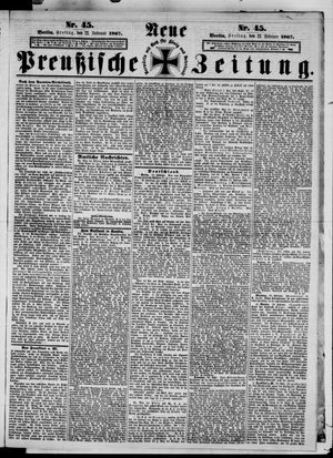 Neue preußische Zeitung vom 22.02.1867