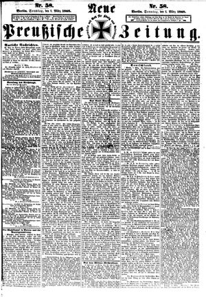 Neue preußische Zeitung vom 08.03.1868