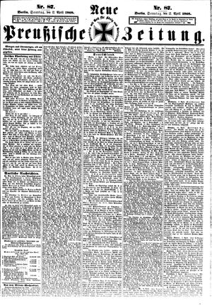 Neue preußische Zeitung vom 12.04.1868