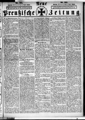 Neue preußische Zeitung vom 22.04.1868